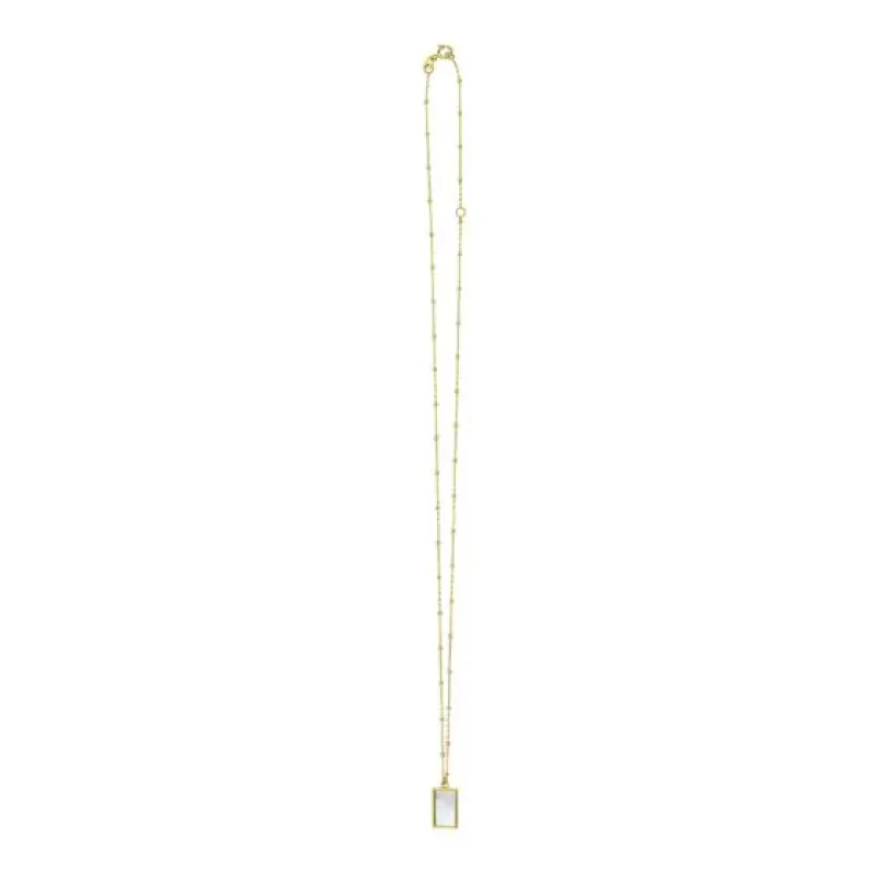 Yellow Gold Mother of Pearl Pendant Necklace